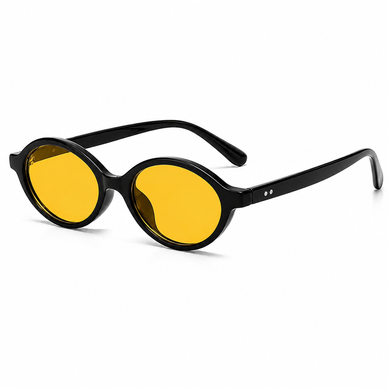 LUMA Day Black com lentes amarelas e filtro de luz azul em fundo branco