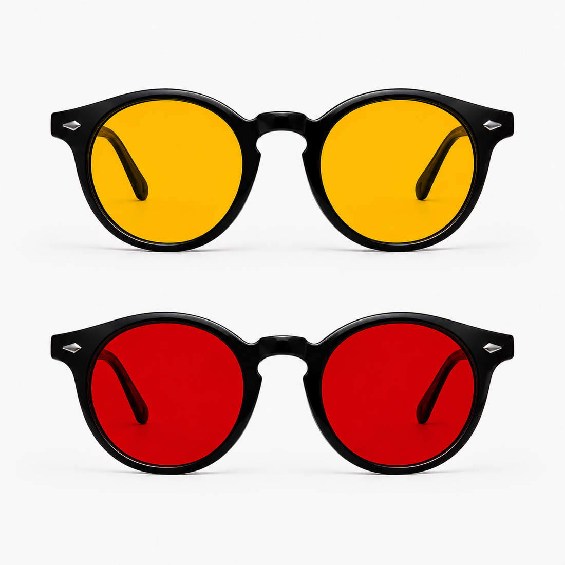 Óculos NOX Kit Day + Night Black com lentes amarelas Day e lentes vermelhas Night para filtragem de luz azul.