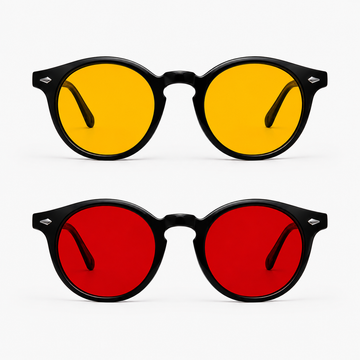 Óculos NOX Kit Day + Night Black com lentes amarelas Day e lentes vermelhas Night para filtragem de luz azul.