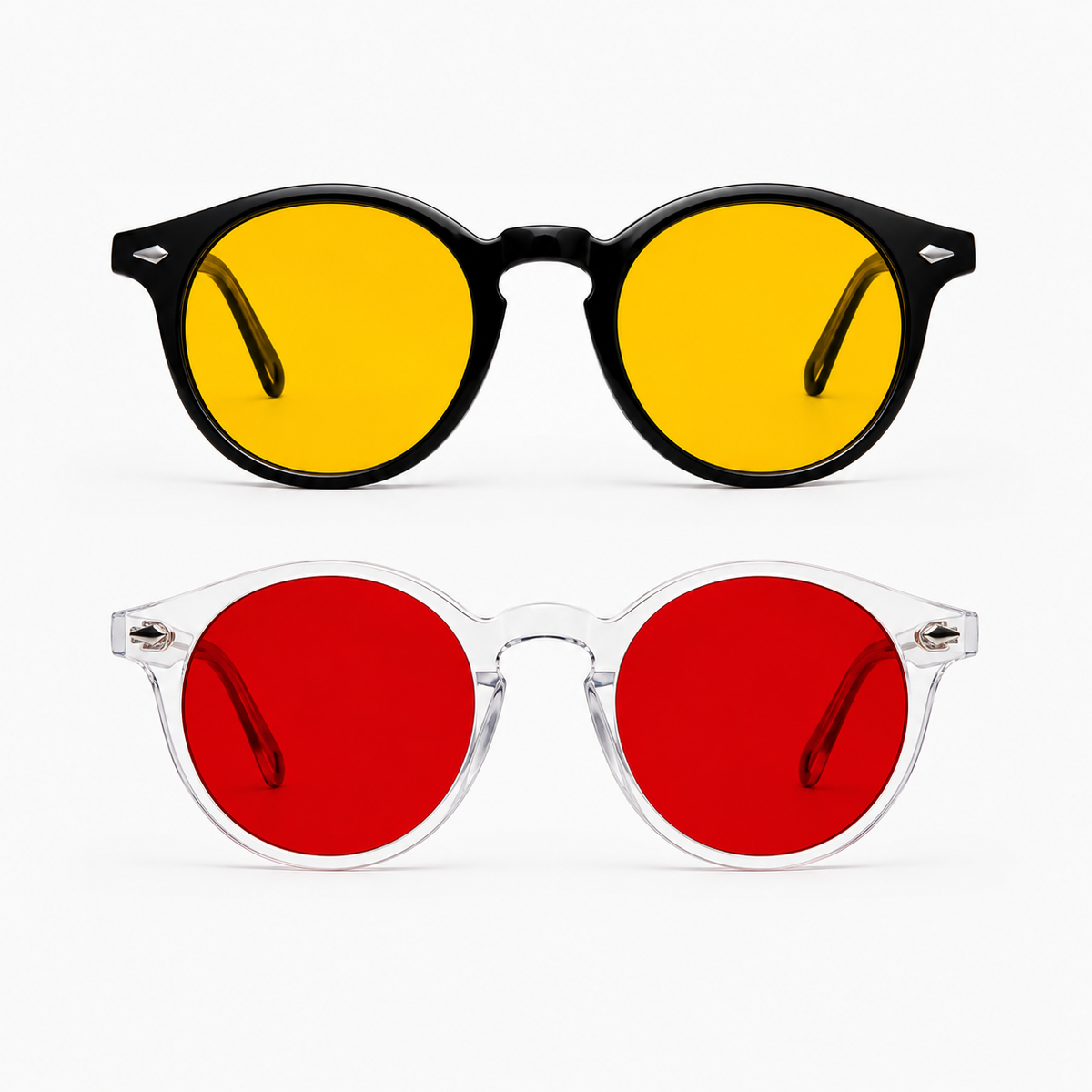 Óculos NOX Kit Day + Night com Day Black de lentes amarelas e Night Translucent de lentes vermelhas para filtragem de luz azul.