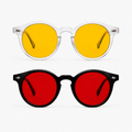 Óculos NOX Kit Day + Night com Day Translucent de lentes amarelas e Night Black de lentes vermelhas para filtragem de luz azul.