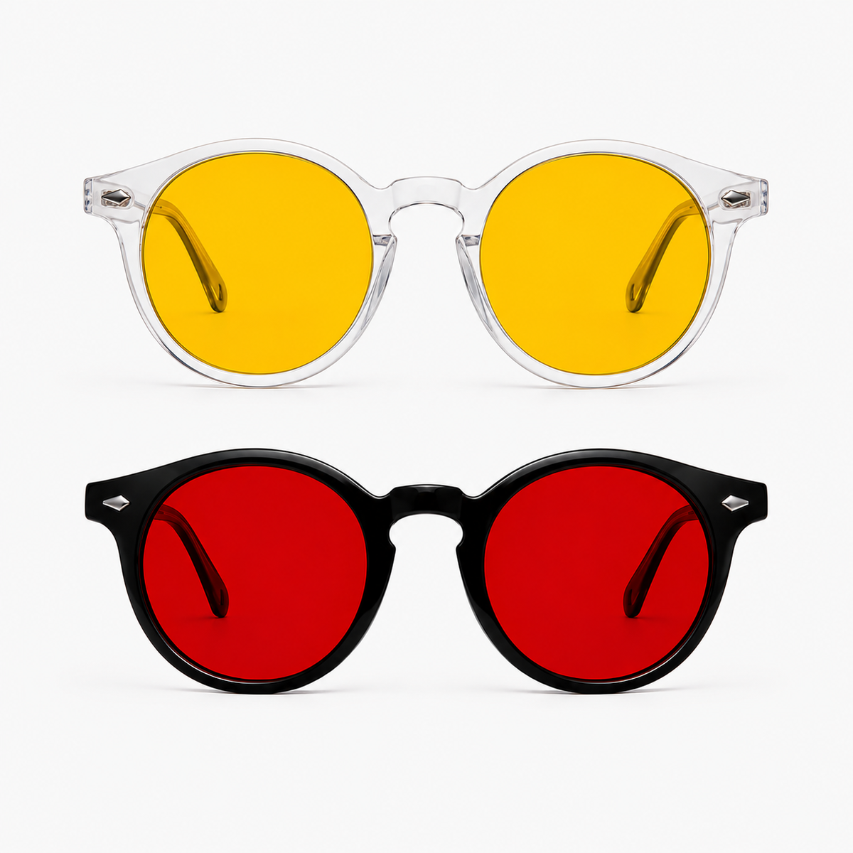 Óculos NOX Kit Day + Night com Day Translucent de lentes amarelas e Night Black de lentes vermelhas para filtragem de luz azul.